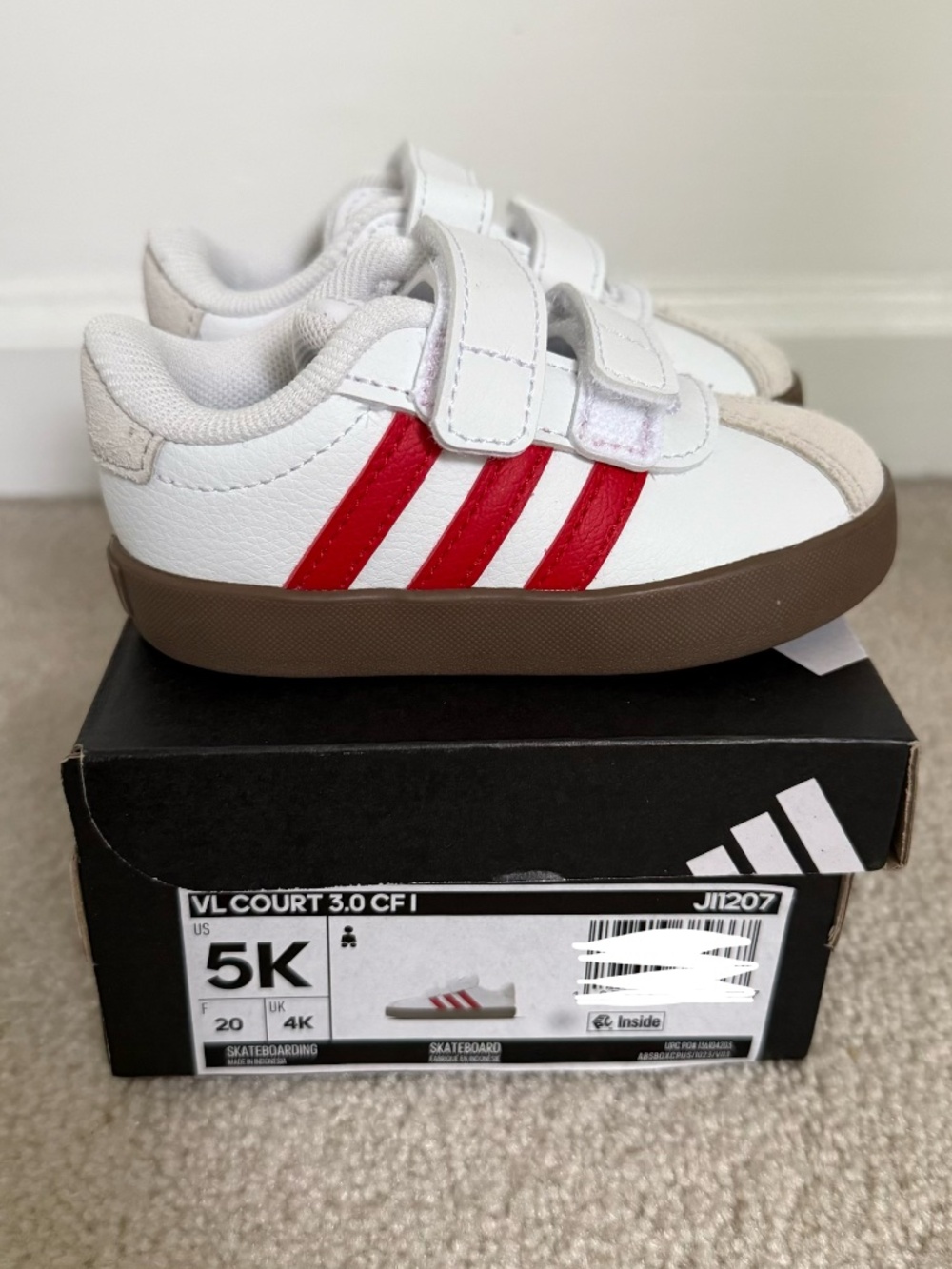 ADIDAS Toddler VL Court 3.0 Samba - Size 5 / 5K
